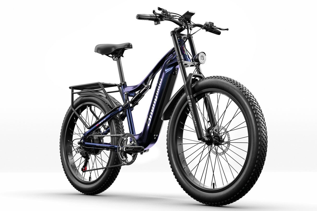 Shengmilo MX03 Electric Bike 80Nm Bafang Motor 48v 17.5AH Battery 26'' *3.0" Dual Suspension E-Bike