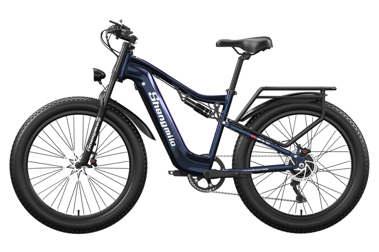 Shengmilo MX03 Electric Bike 80Nm Bafang Motor 48v 17.5AH Battery 26'' *3.0" Dual Suspension E-Bike